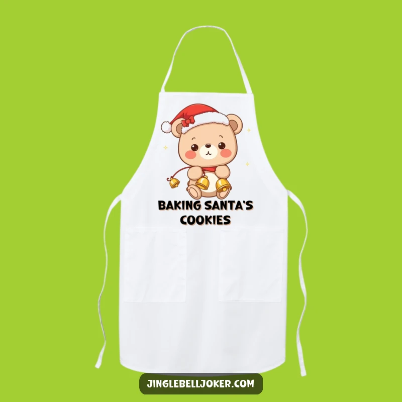 Funny Kawaii Bear Christmas Apron: Festive Kitchen Fun