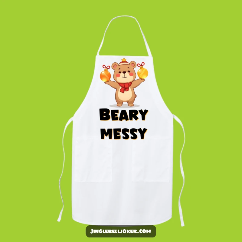 Funny Bear Juggler Apron Kitchen Smug Holiday Glow Christmas Gift