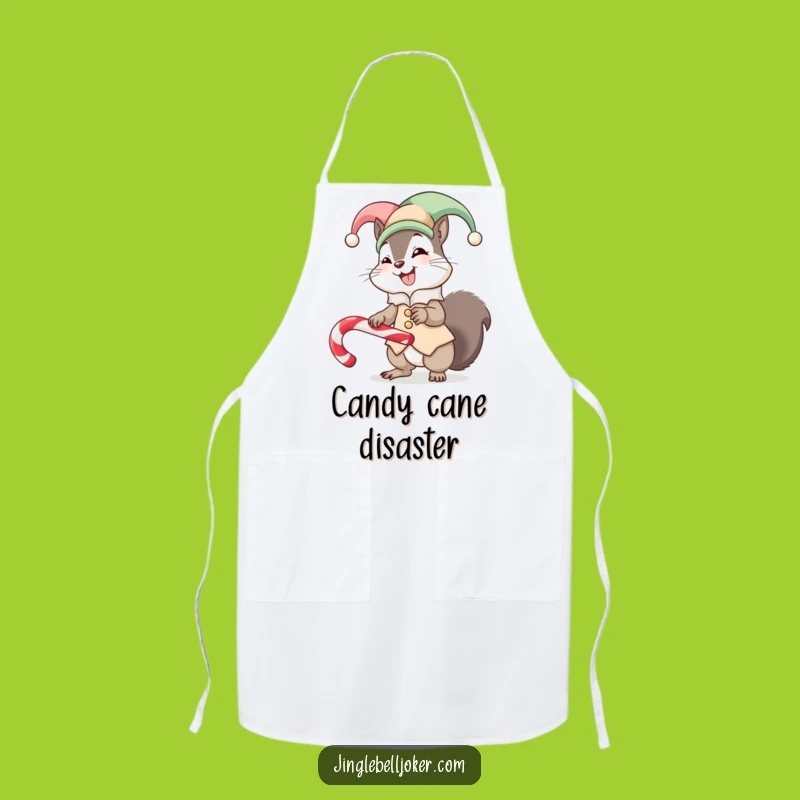 Funny Squirrel Jester Apron Cook Hilarious Balance Candy Cane Kitchen Gift