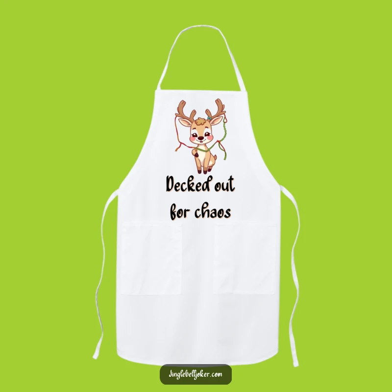 Funny Deer Joker Apron: Festive Antlers, Kitchen Humor, Ideal Funny Gift for Cooks