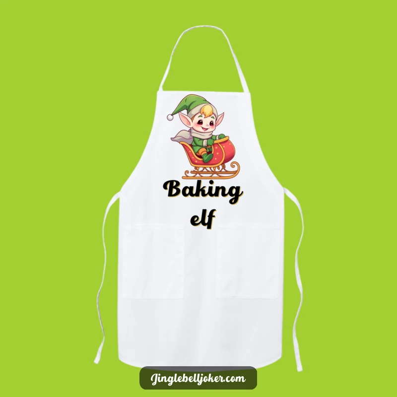 Funny Elf Sleigh Ride Apron: Festive Kitchen Helper - Perfect Funny Gift for Cooks
