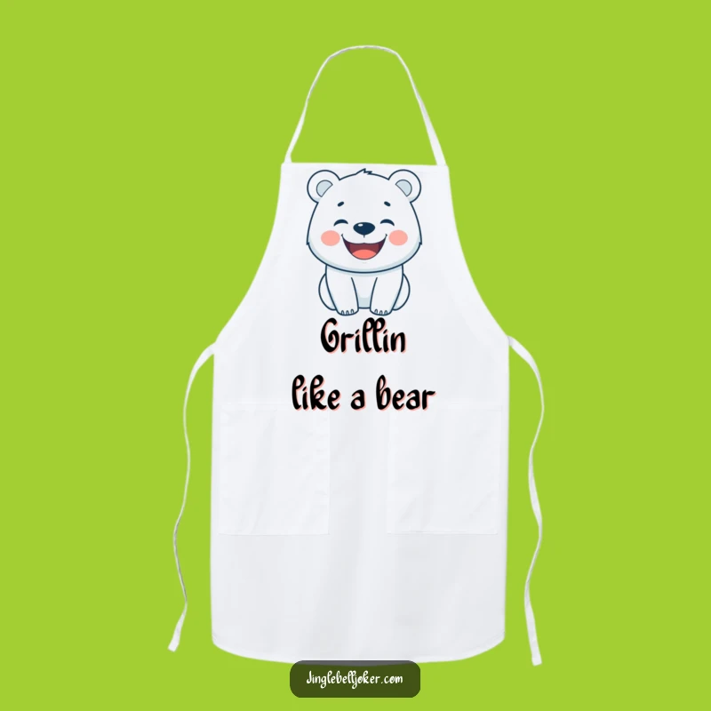 Funny Happy Polar Bear Apron: Arctic Kitchen Fun, Perfect Funny Gift