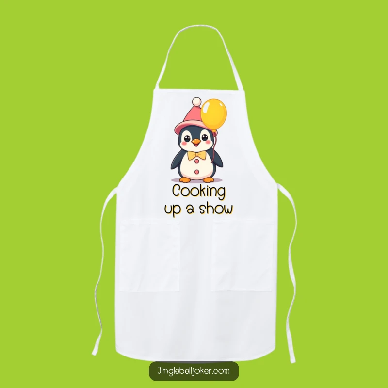 Funny Kawaii Clown Penguin Apron: Playful Protection - Hilarious Funny Gift!