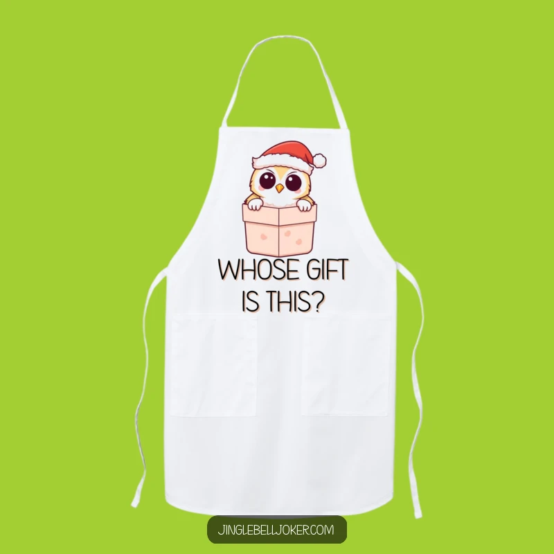 Funny Kawaii Owl Santa Apron - Festive Baking with a Wink