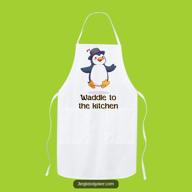 Funny Penguin Joker Apron: Silly Jig Kitchen Fun