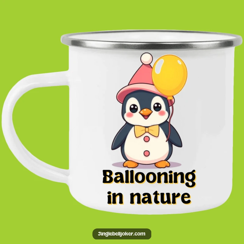Funny Kawaii Clown Penguin Camping Mug: Cheerful Sips - Perfect Funny Gift!