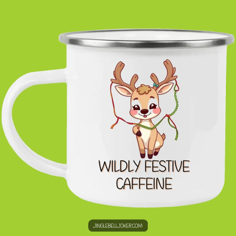 Funny Deer Joker Camping Mug: Festive Antlers, Durable & Humorous, Perfect Funny Gift