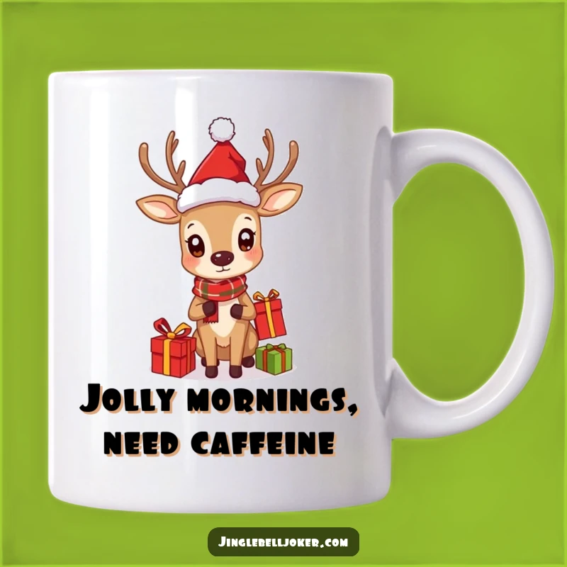 Funny Juggling Deer Mug: Curious Santa Character Gift for Holiday Cheer Lovers