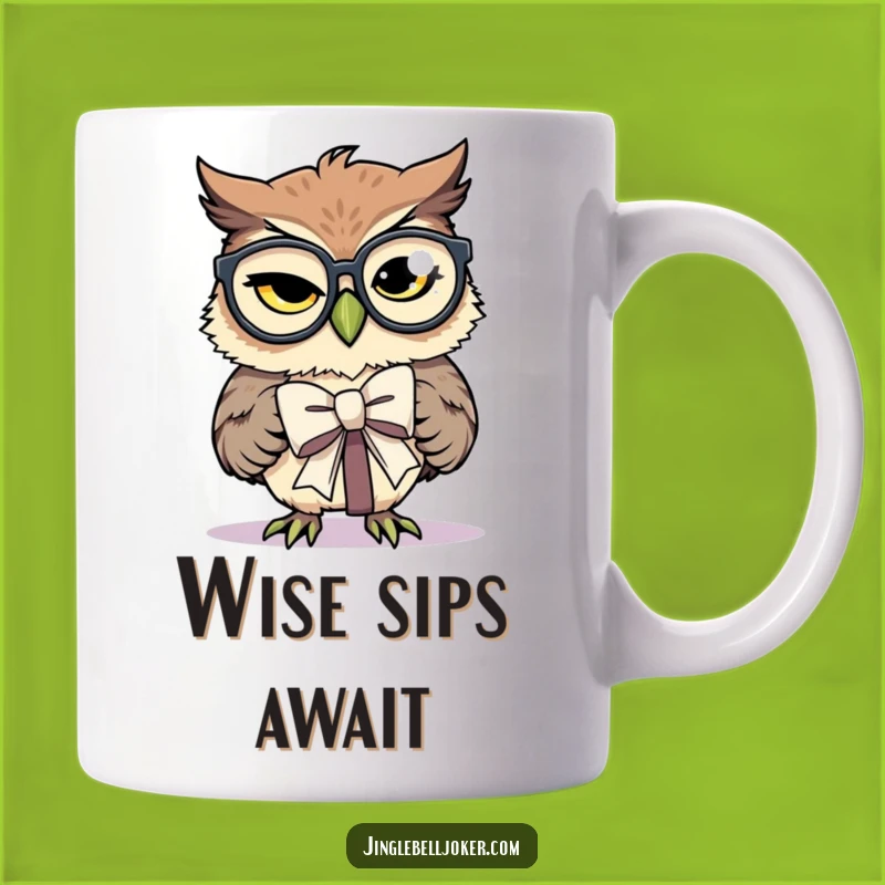 Funny Owl Gift Tie Mug: Hilarious Spectacled Joker Present Surprise Gift