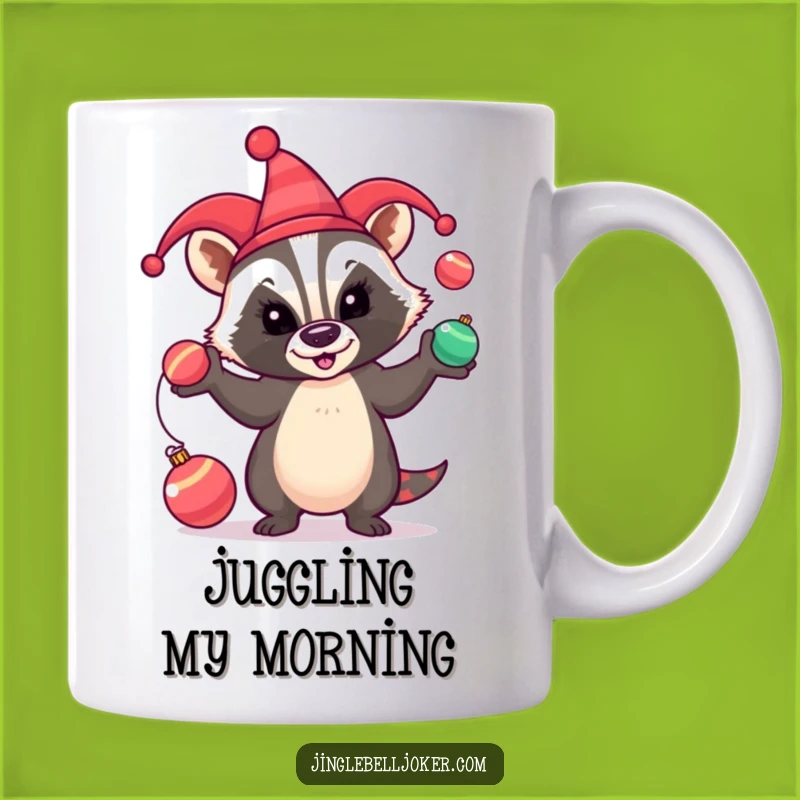 Funny Badger Jester Mug: Hilarious Holiday Joker Gift for Festive Fun
