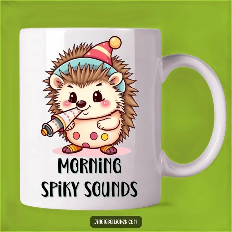 Funny Kawaii Clown Hedgehog Mug: Cute Party Animal Blowing Horn, Perfect Funny Gift