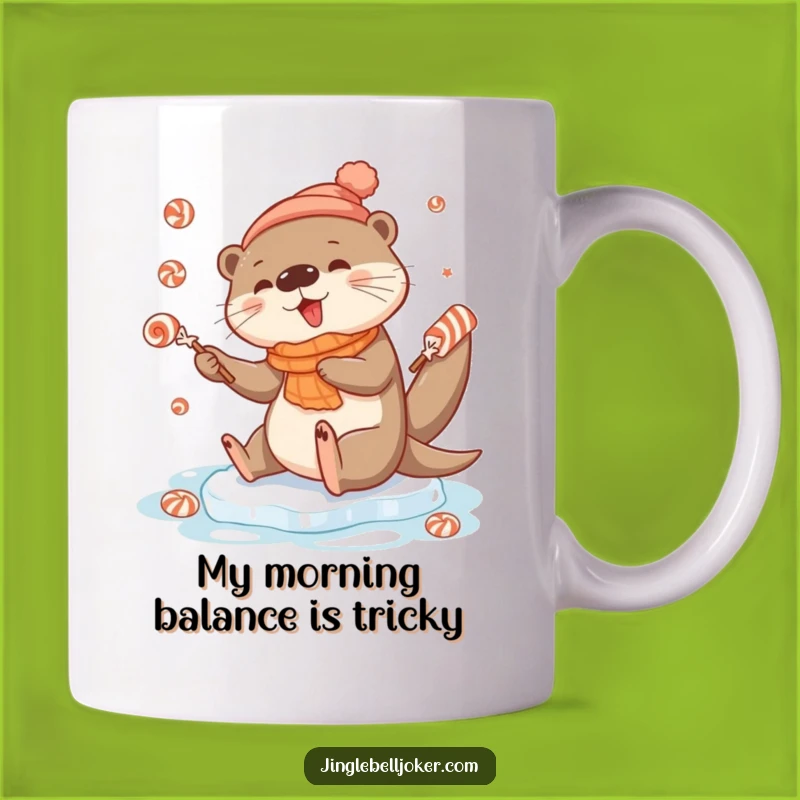 Funny Otter Candy Juggling Ice Slip Mug: A Hilarious Festive Gift for Otter Lovers
