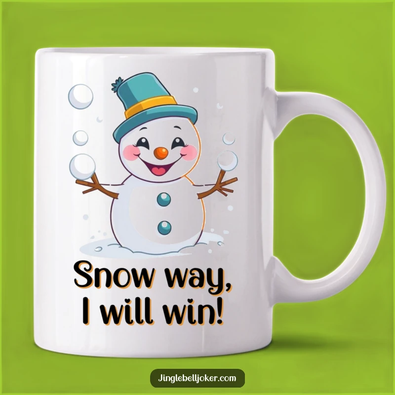 Funny Snowman Joker Mug: Mischievous Snowball Toss Gift for Winter Fun