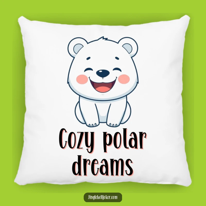 Funny Happy Polar Bear Pillow: Cozy Arctic Comfort, Ideal Funny Gift