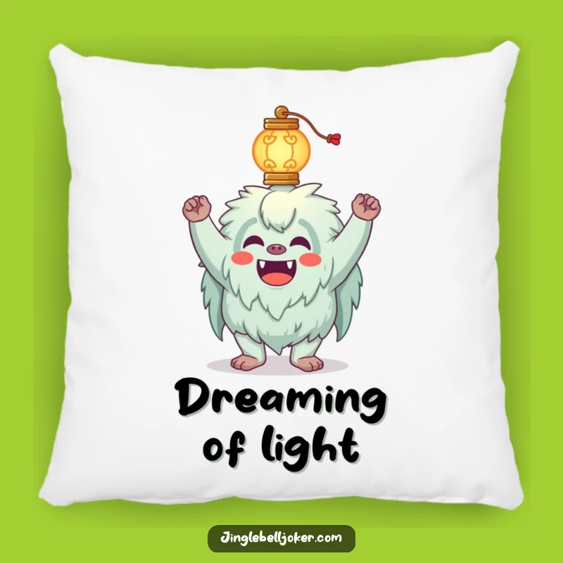 Funny Yeti Pillow: Balancing Lantern Joker, Comfy Quirky Funny Gift