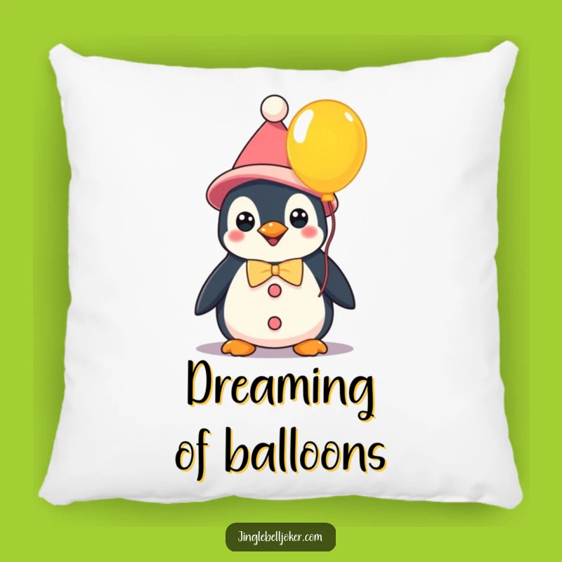 Funny Kawaii Clown Penguin Pillow: Cozy Balloon Cushion - Perfect Funny Gift!