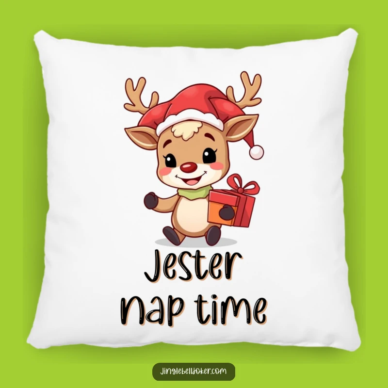 Funny Reindeer Jester Pillow: Cozy Holiday Cheer - The Cutest Funny Gift