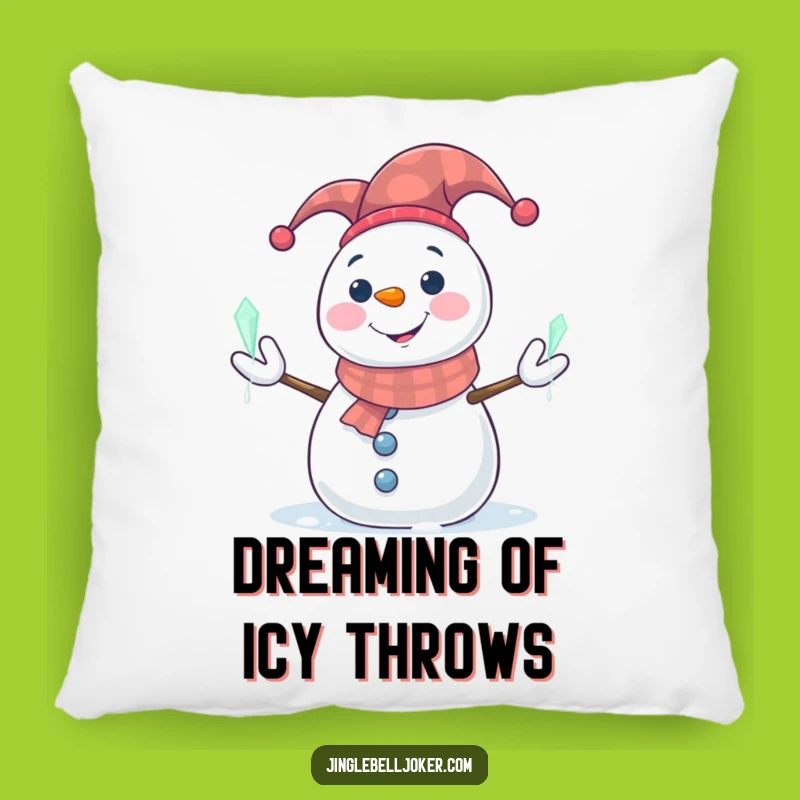Funny Snowman Jester Pillow: Cozy Comfort with Hilarious Winter Vibes