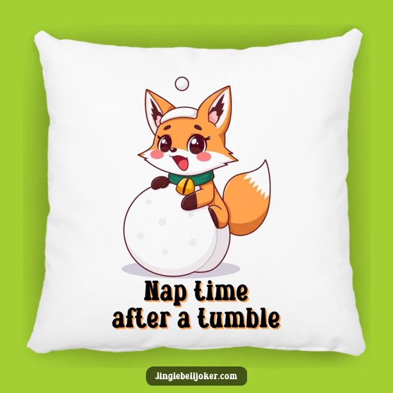 Funny Surprised Fox Joker Pillow, Cozy Christmas Slip, Soft & Humorous Accent