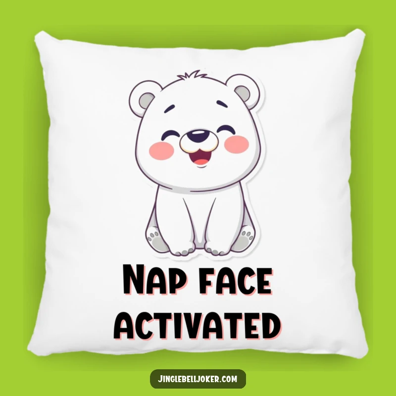 Funny Polar Bear Face Pillow: Cozy Comedian - The Ultimate Funny Gift Cushion
