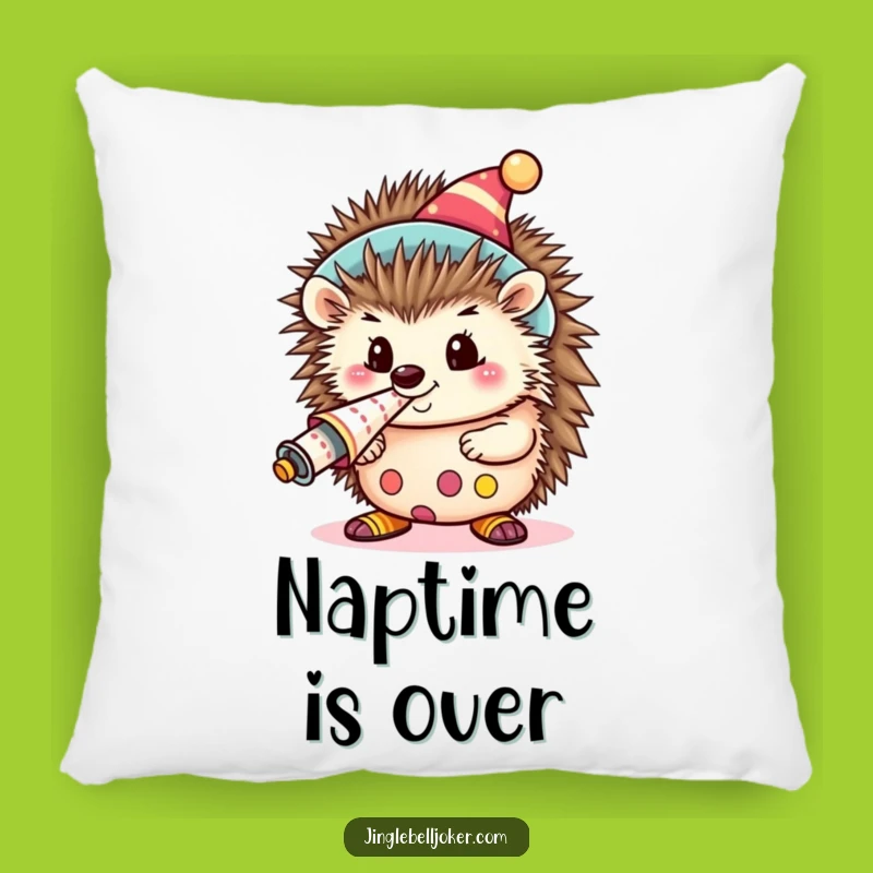 Funny Kawaii Clown Hedgehog Pillow: Cute Party Animal Blowing Horn, Cozy Funny Gift