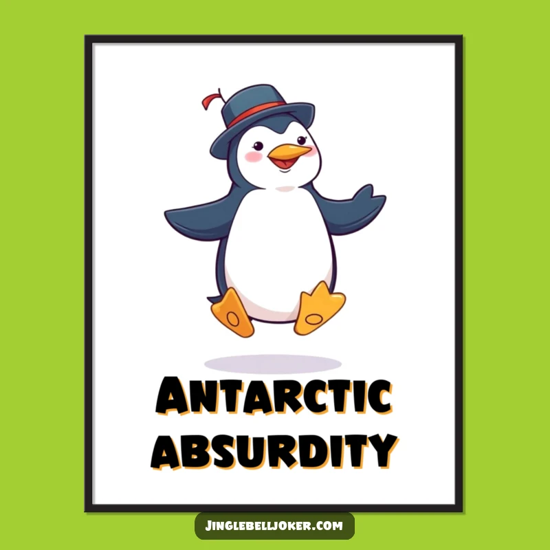 Funny Penguin Joker Digital Art: Silly Jig Print for Instant Joy
