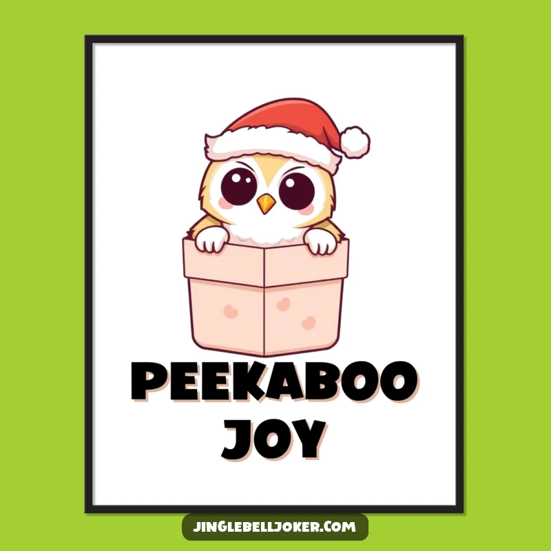 Funny Kawaii Owl Santa Digital Art - Instant Holiday Cheer Download