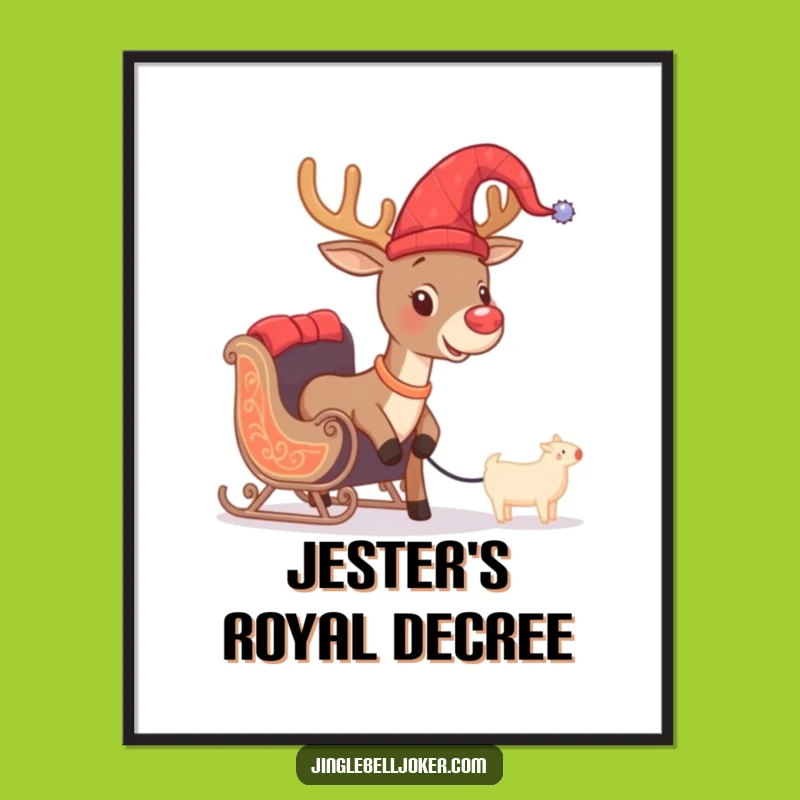 Funny Jester Reindeer Digital Art: Hilarious Holiday Decor for Instant Festive Cheer