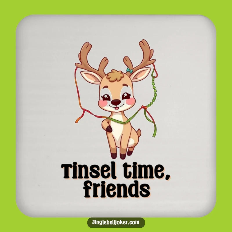 Funny Deer Joker Coaster: Festive Antlers, Protect Surfaces with Humor, Great Funny Gift