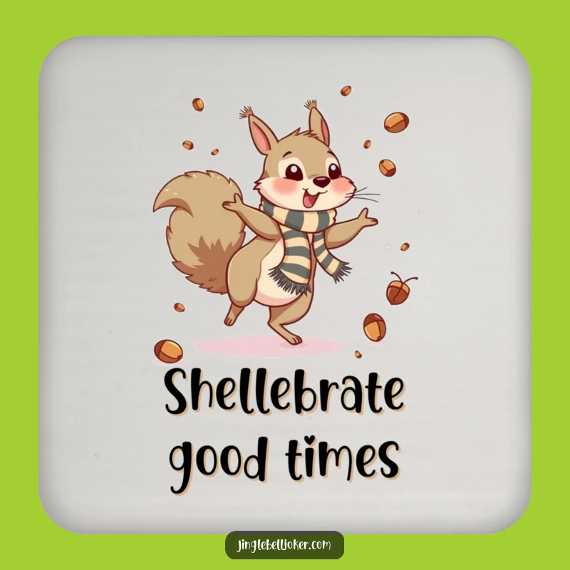 Funny Squirrel Acorn Coaster: Hilarious Protection with Woodland Charm