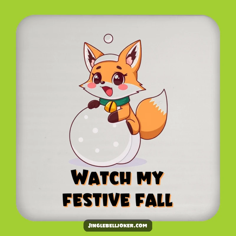 Funny Surprised Fox Joker Coaster, Festive Drink Protection, Hilarious Tabletop Accent