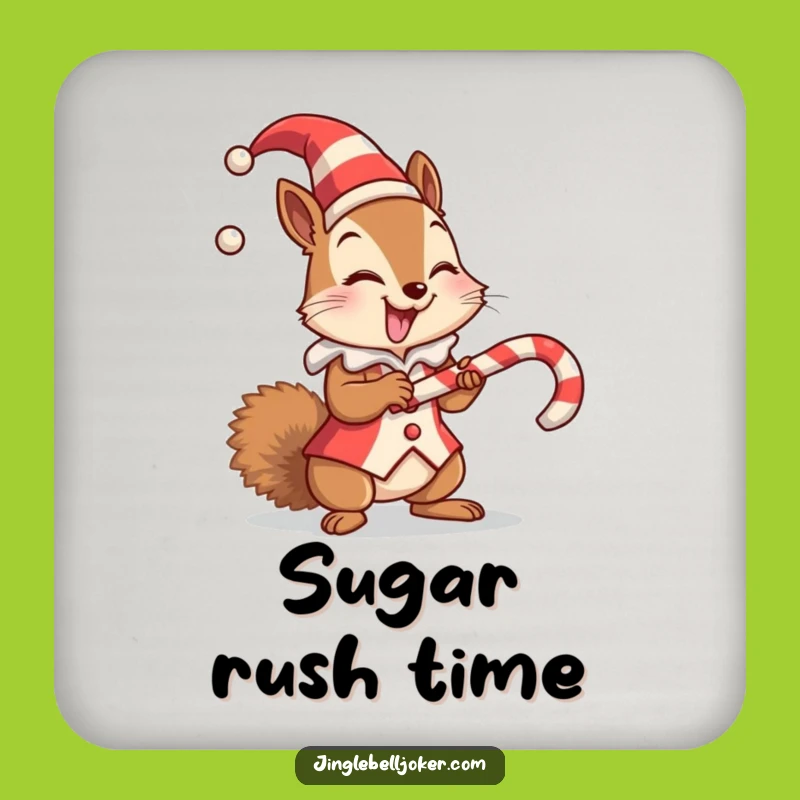 Funny Squirrel Jester Drink Coaster - Hilarious Holiday Table Protector Gift