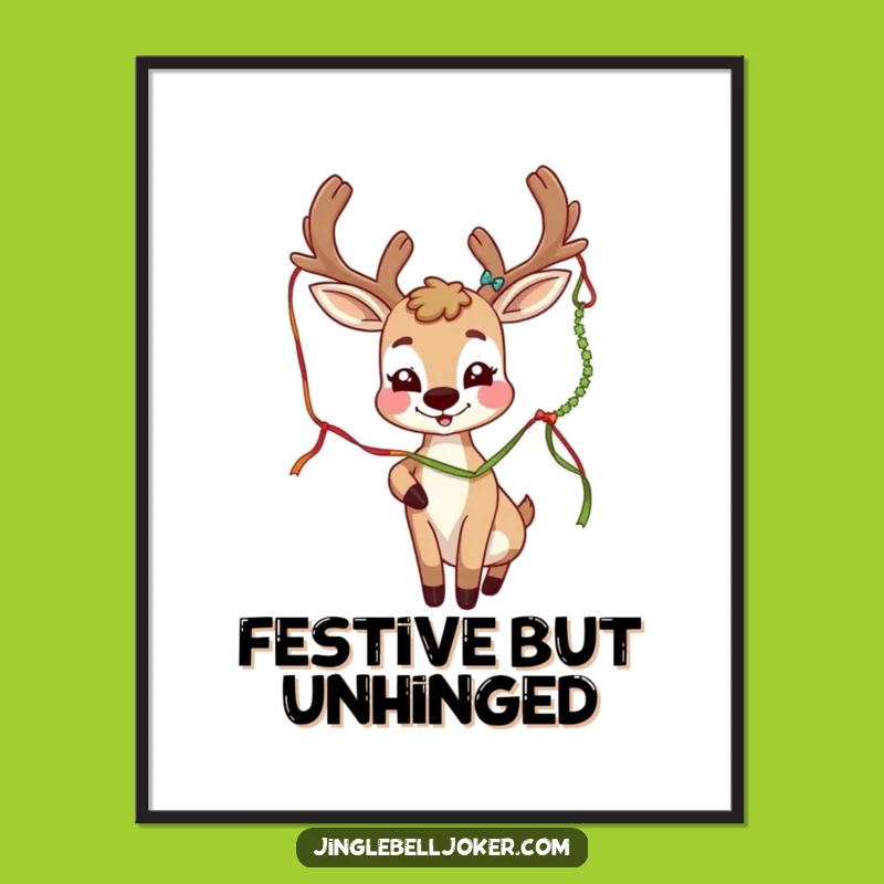 Funny Deer Joker Poster: Festive Antlers Art, Bring Humor to Your Walls, Great Funny Gift