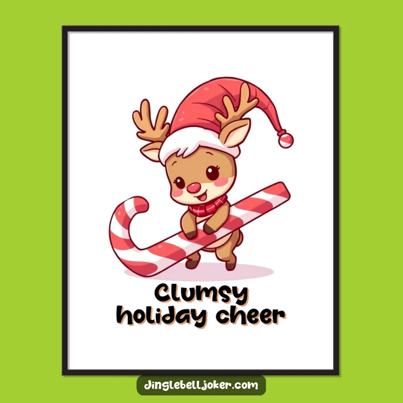 Funny Reindeer Jester Poster: Hilarious Holiday Wall Art Gift