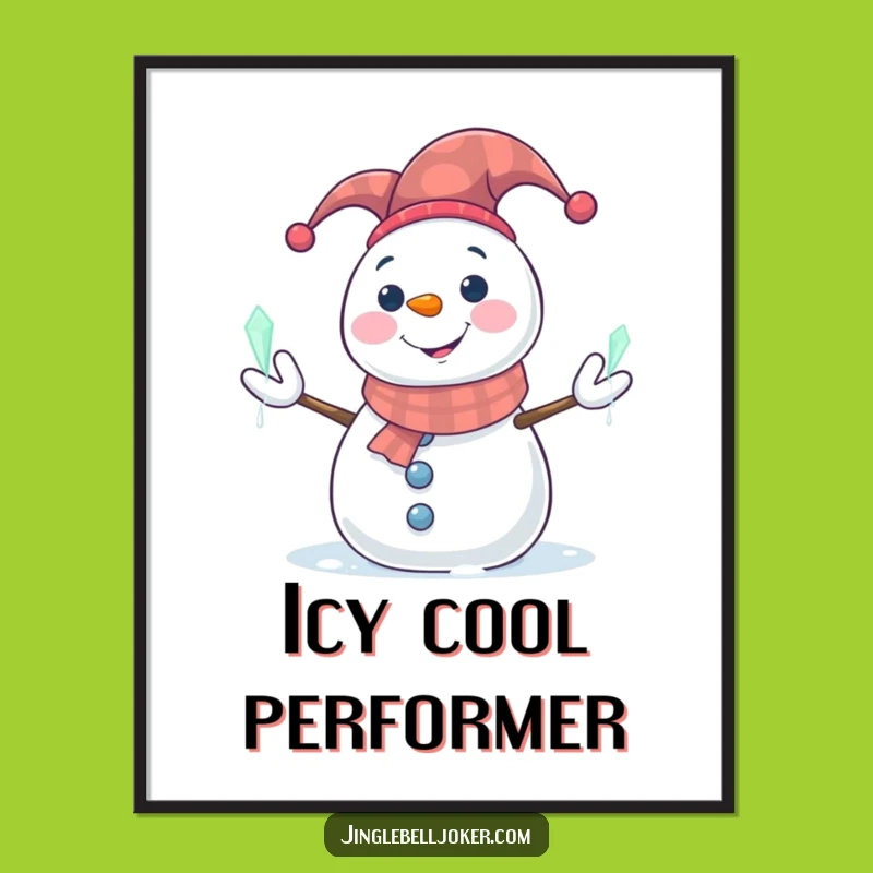 Funny Snowman Jester Poster: Bring Glowing Icicles to Your Wall Art