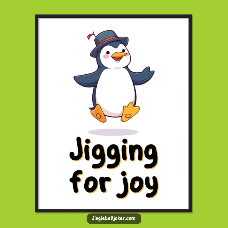 Funny Penguin Joker Poster: Silly Jig Art for Comical Wall Decor