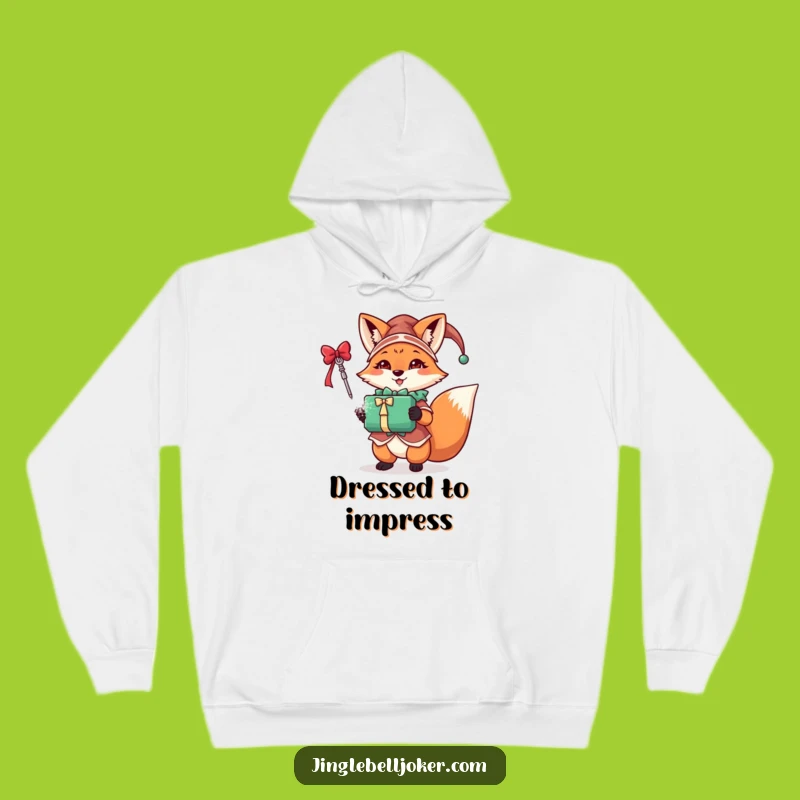 Funny Fox Jester Hoodie: Cozy Festive Gift Holder for Winter