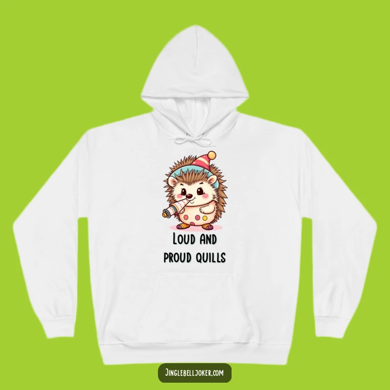 Funny Kawaii Clown Hedgehog Hoodie: Cute Party Animal Blowing Horn, Ultimate Funny Gift