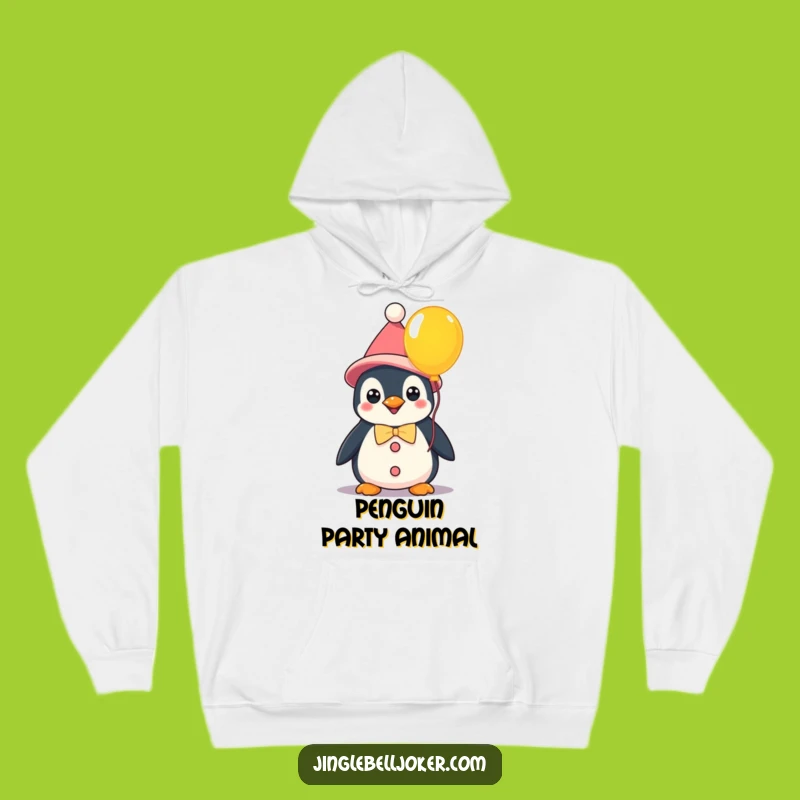 Funny Kawaii Clown Penguin Hoodie: Cozy Balloon Sweatshirt - Perfect Funny Gift!