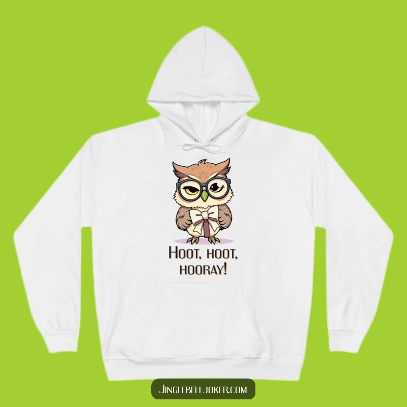 Funny Owl Gift Tie Hoodie: Cozy Up with Hilarious Present Wrapping Fun