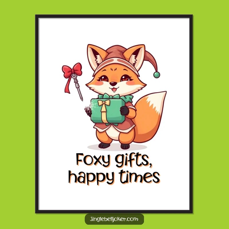 Free Printable Jester Fox Wall Art - Festive Gift Holder Downloadable Decor!