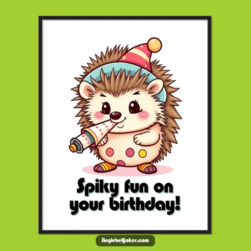 Free Printable Wall Art: Funny Clown Hedgehog Party Decor Downloadable