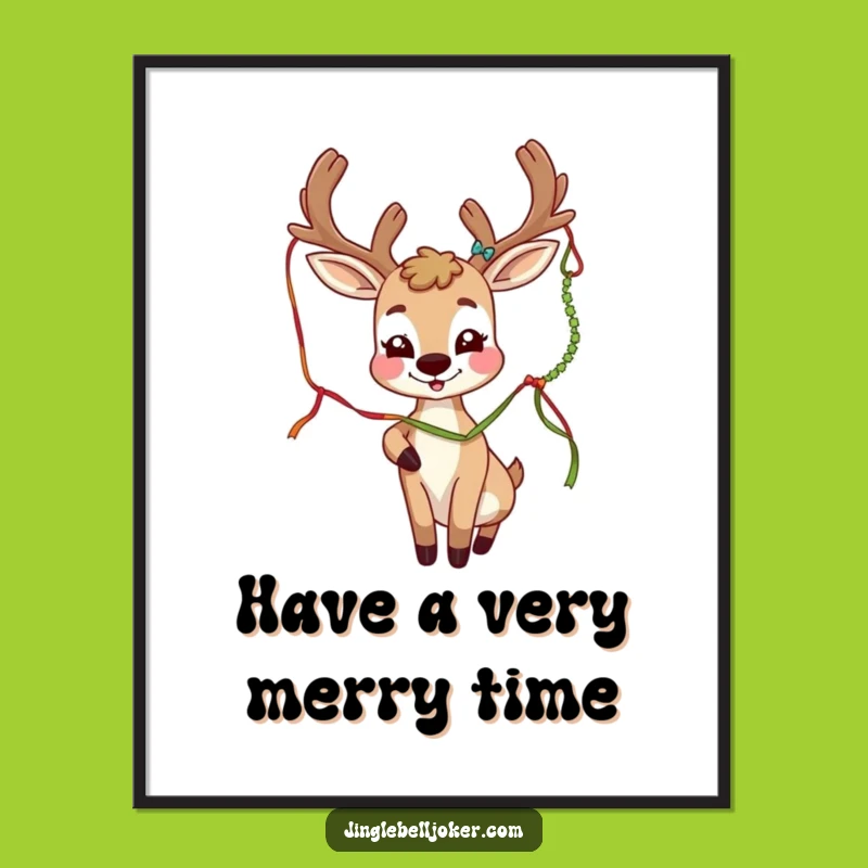 Free Printable Wall Art: Playful Deer Joker, Humorous Downloadable Decor for Festive Spaces