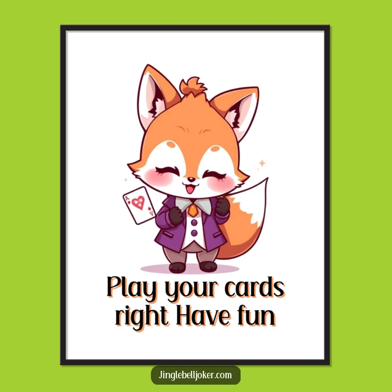 Funny Free Printable Fox Wall Art: Joker Decor, Sparkly Downloadable Art