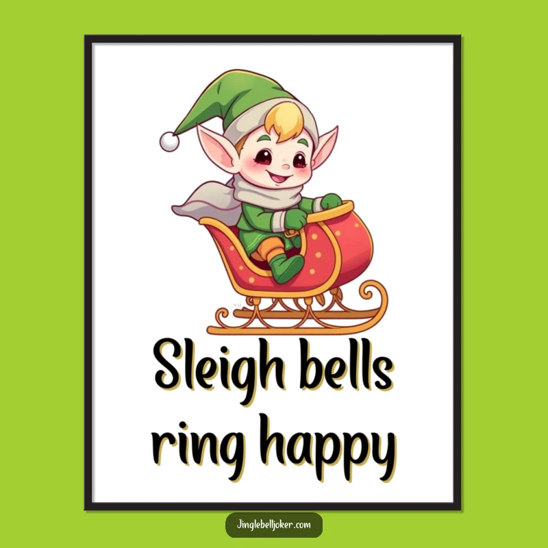 Funny Free Printable Elf Sleigh Wall Art: Whimsical Downloadable Decor for a Merry Home