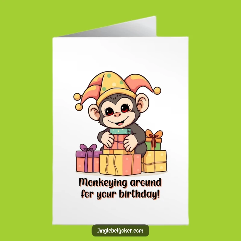 Free Printable Monkey Jester Birthday Card: Fun Downloadable Gift for a Wild Celebration!