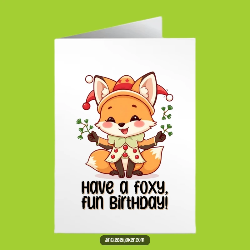 Free Printable Fox Jester Birthday Card: Festive Downloadable Gift for a Merry Celebration!