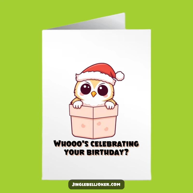 Free Printable Owl Birthday Card: Cute Santa Owl Peeking for a Festive Downloadable Gift!