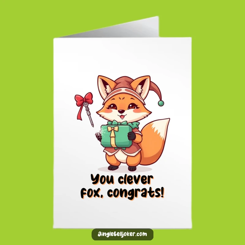 Free Printable Jester Fox Congrats Card - Sparkly Gift Downloadable!