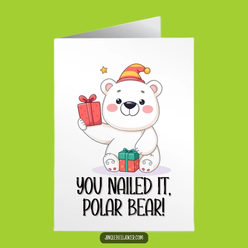 Free Printable Congrats Card: Jester Bear Tosses Gifts, Celebratory Download